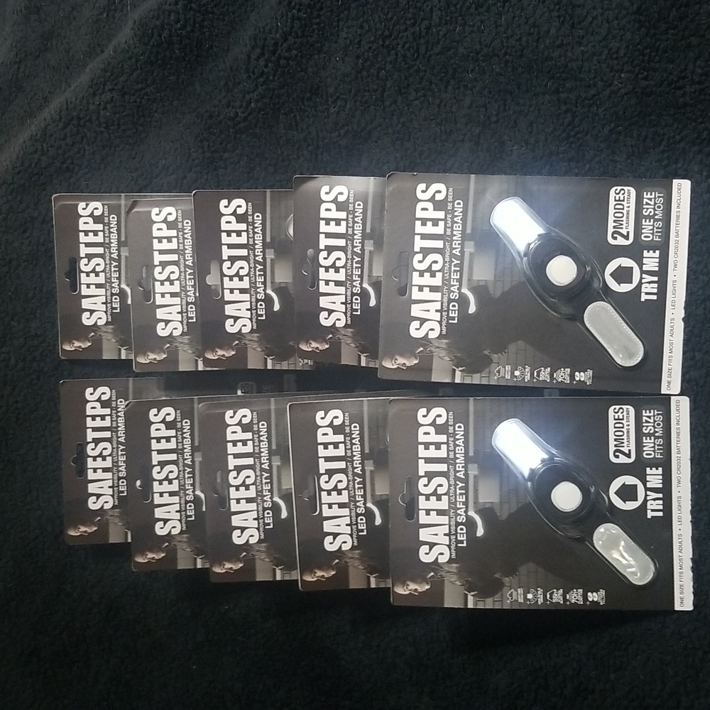 Lot of 10 Safety Steps Light-Up Lit Wristbands